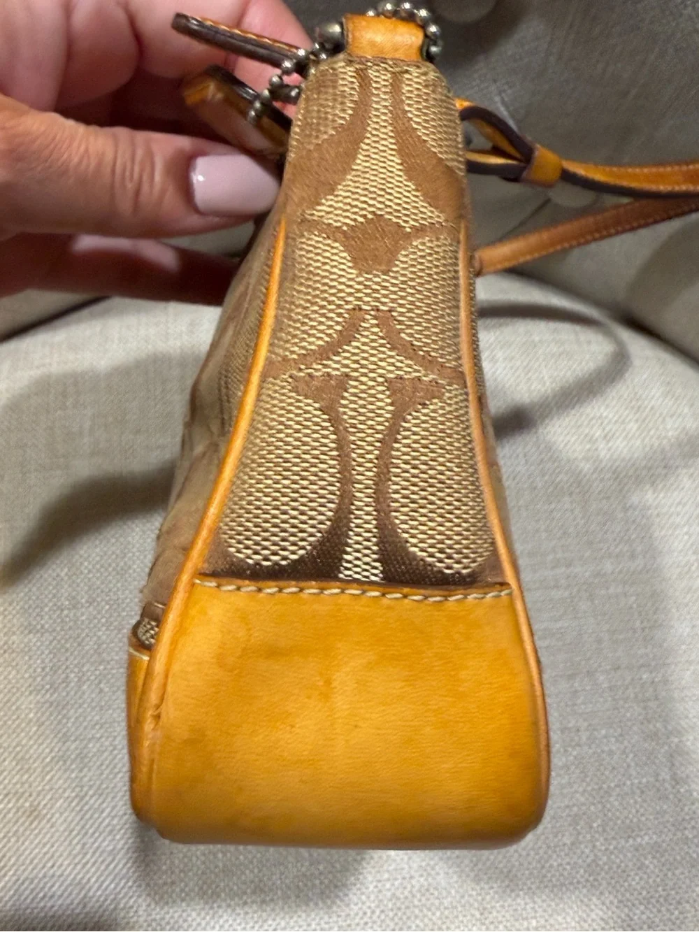 Coach Y2K Hampton Mini Signature Wristlet Brown Canvas Leather Pochette Bag 2004 - Picture 5 of 16